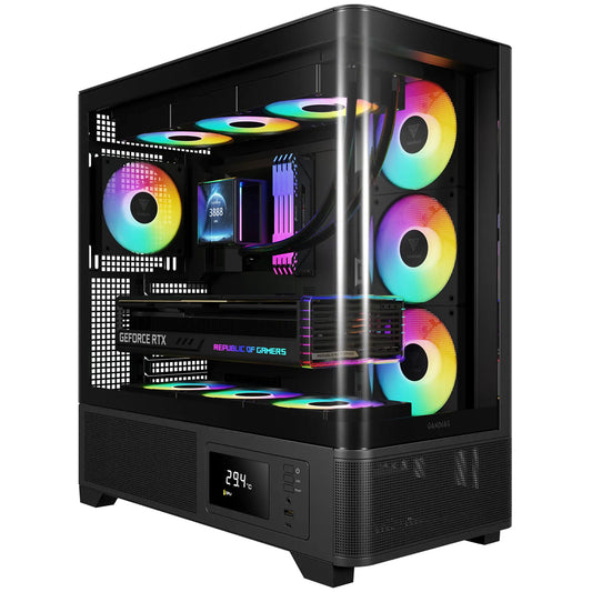 Gamdias ATLAS P2 CG ARGB Gaming Mid Tower Case - Black