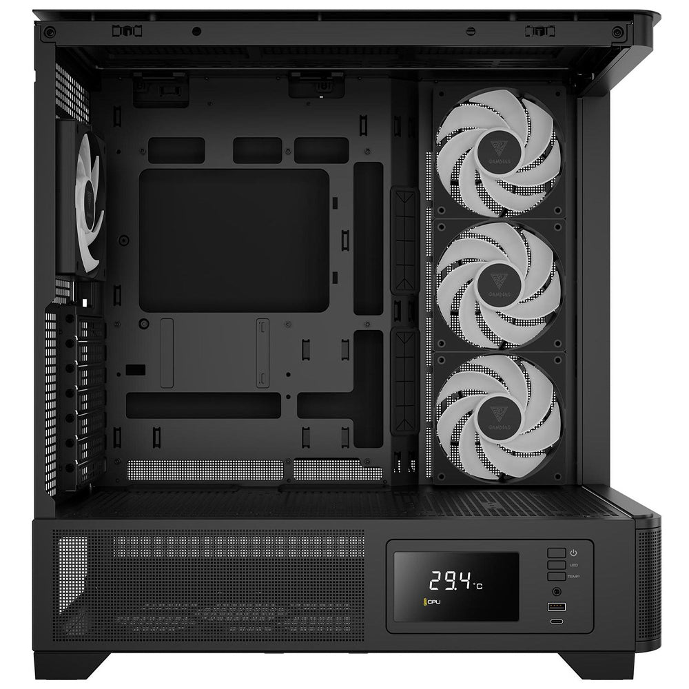 Gamdias ATLAS P2 CG ARGB Gaming Mid Tower Case - Black