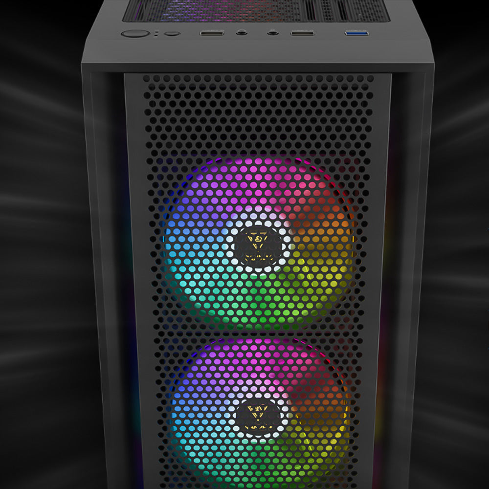 Gamdias AURA GC2 ELITE ARGB Gaming Mid Tower Case + AURA GP750 80 Plus White Power Supply 750W
