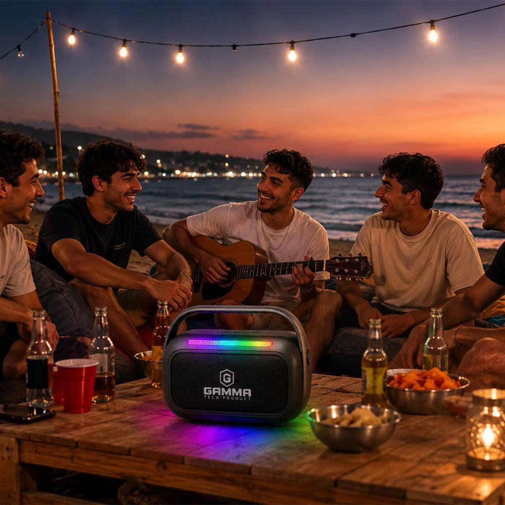 سبيكر بلوتوث متنقل جاما GT-716 1.0 RGB - أسود