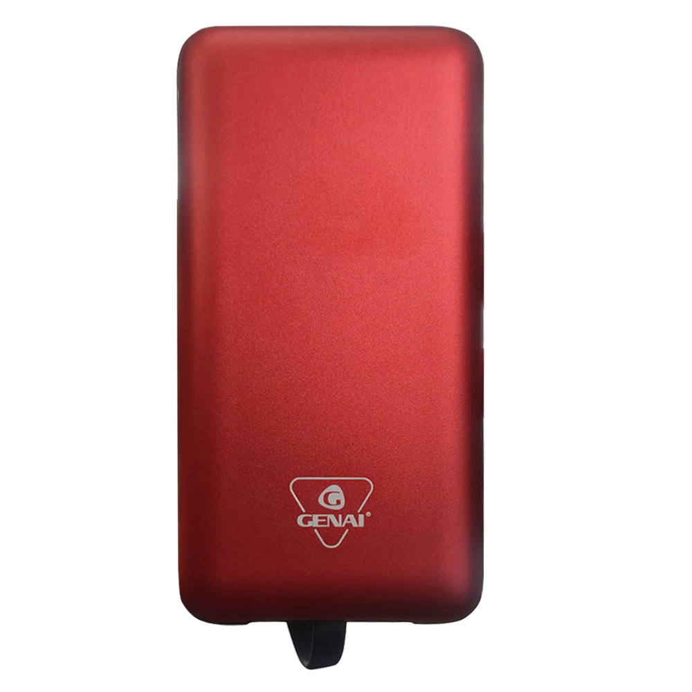 Genai Turbo 2 Power Bank Lightning 2.1A 10000mAh Built-In Lightning Cable - Red