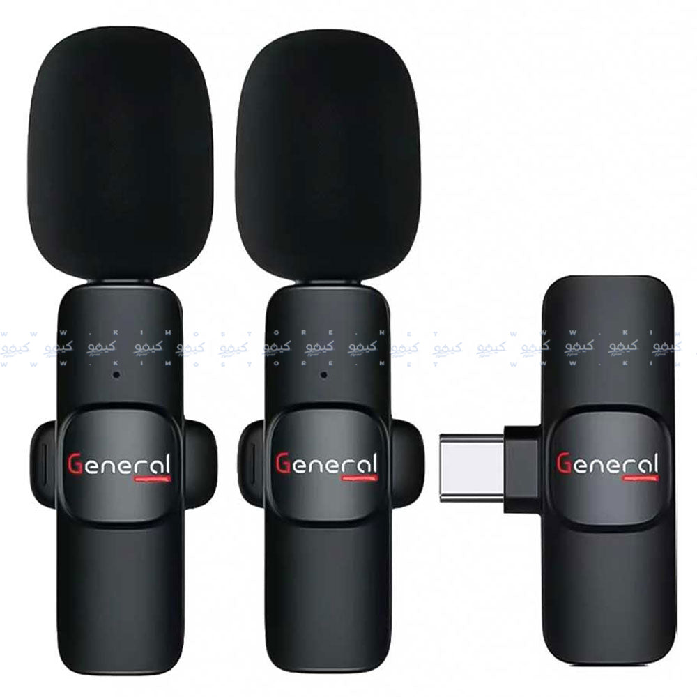 نظام ميكروفون جنرال لاسلكي ثنائي القناة بمنفذ تايب سي 2.4 جيجاهرتز G30