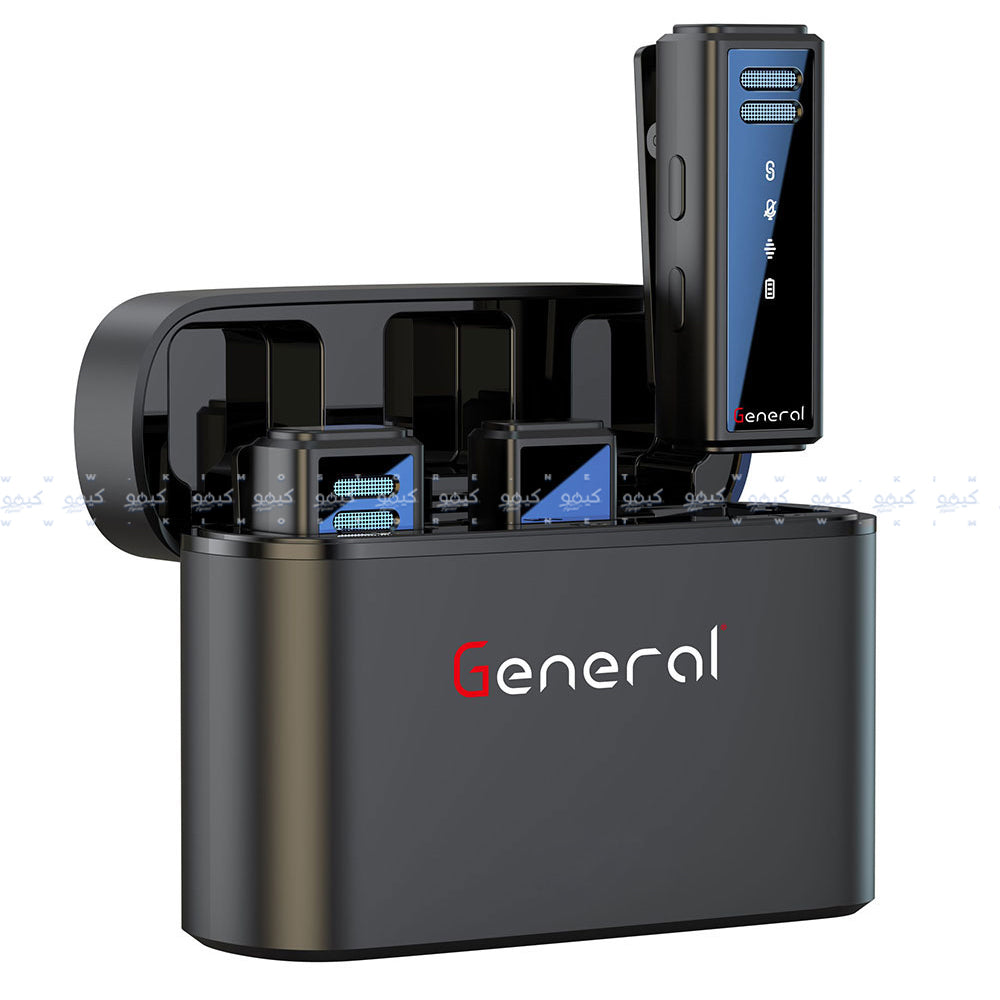 نظام ميكروفون جنرال لاسلكي ثنائي القناه بمنفذ لايتنينج 2.4 جيجاهرتز GM31