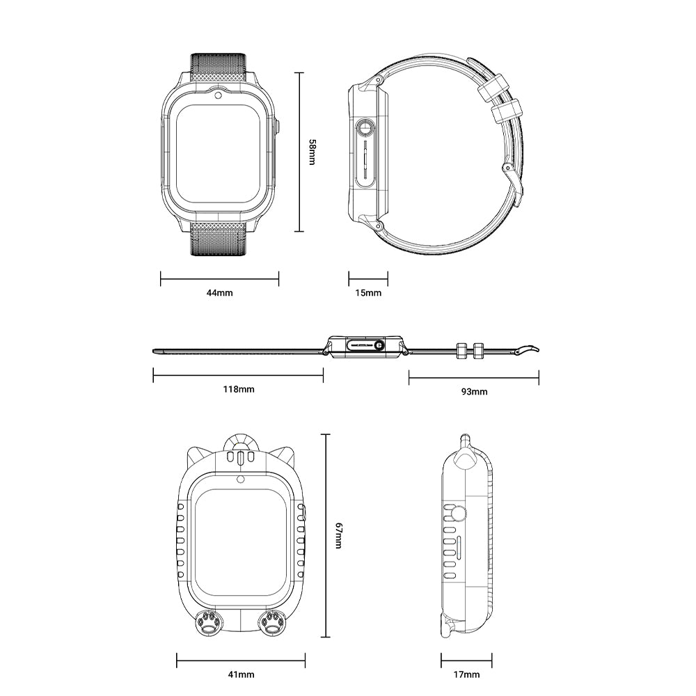 General GW29 Kids 4G Smart Watch Pink Case With Pink Strap