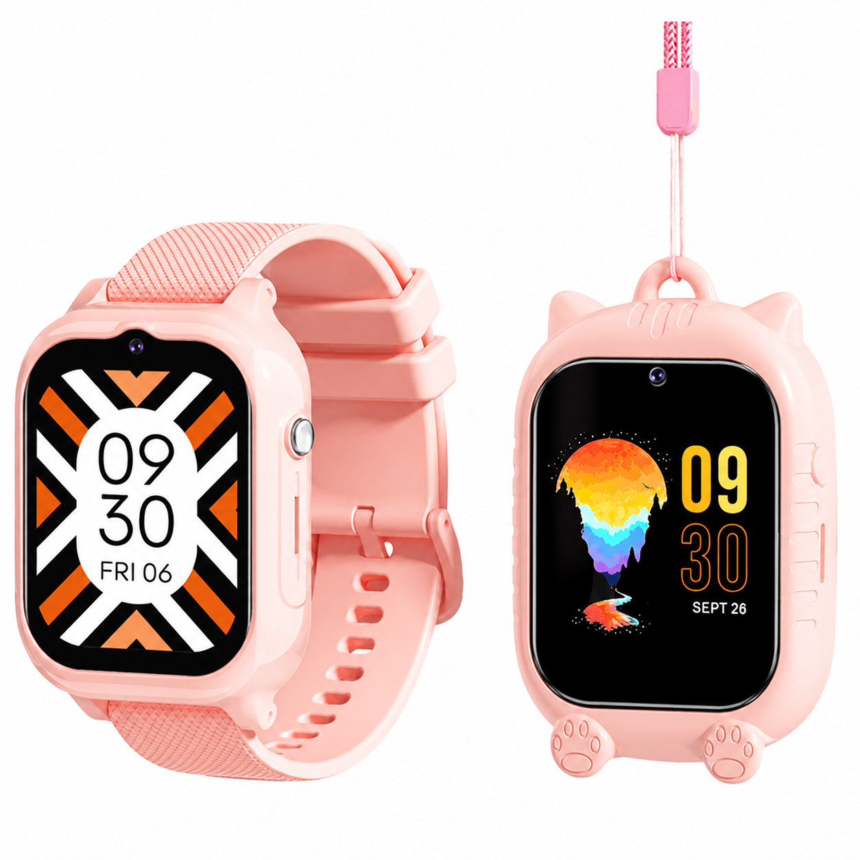 General GW29 Kids 4G Smart Watch Pink Case With Pink Strap