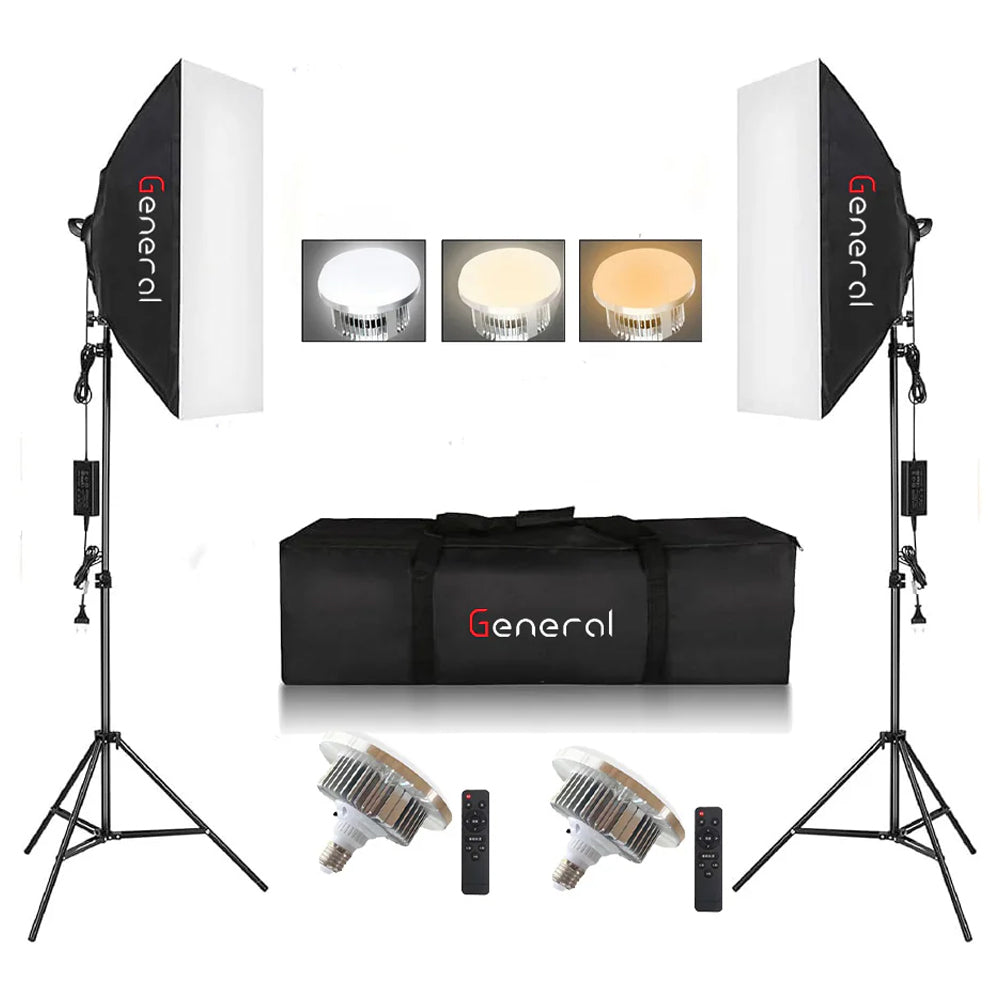 General Light KIT2PC QX65CM Kit Softbox With 2 Lamp 150W
