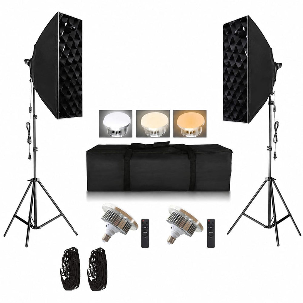 General Light KIT2PC With Soft Box II 50x70cm LED 2 Lamp 150W With Grid