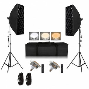 مجموعة سوفت بوكس جنرال 50 × 70 سم مع شبكة ولمبتين 150 وات KIT2PC Soft Box II