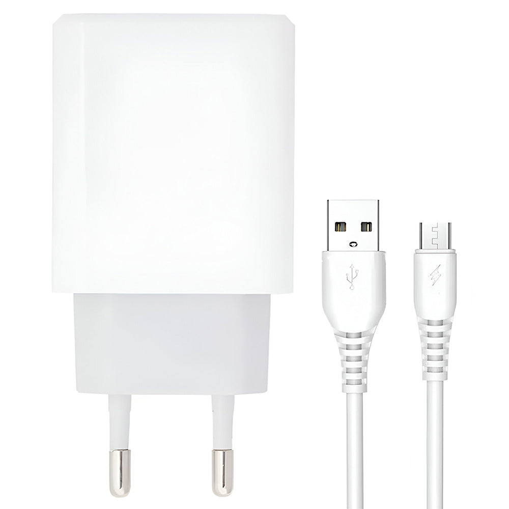 Gerlax A10V Wall Charger Micro Cable 15W 3A Fast Charging - White