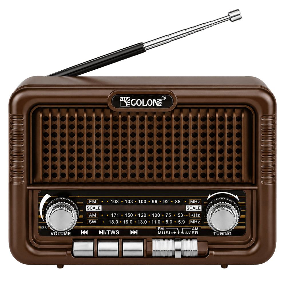 Golon RX-7070BT Portable Radio Speaker 1.0 - Brown