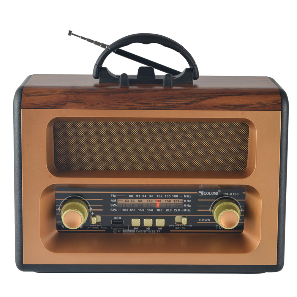Golon RX-BT88 Portable Radio Speaker 1.0 - Gold