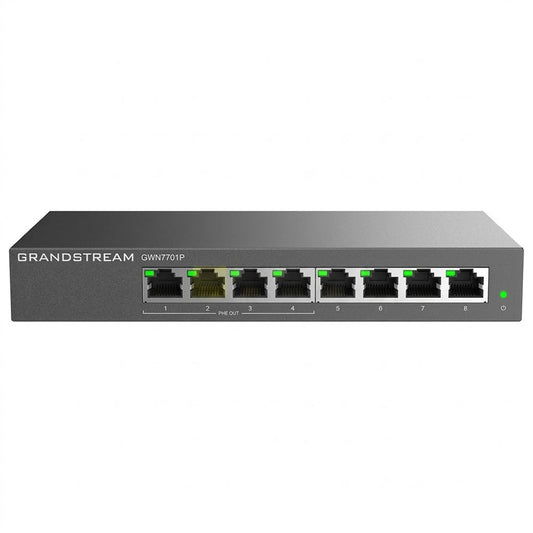 GrandStream GWN7701P Unmanaged Desktop Switch 4 Ports PoE 101001000Mbps + 4 Ports 101001000Mbps 60W