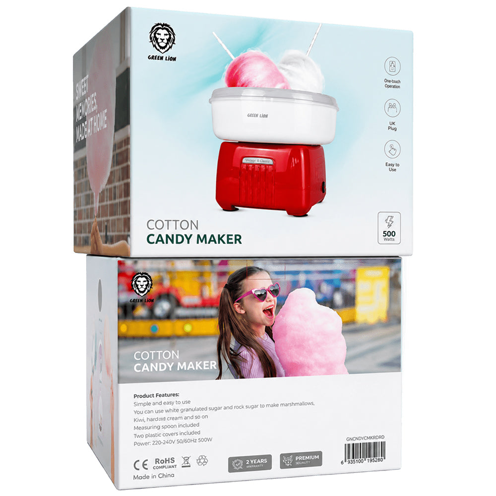 Green Lion Cotton Candy Maker GNCTNCDYWHRD 500W - White x Red