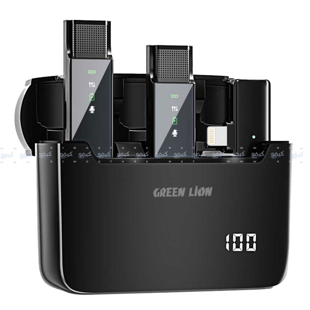 Green Lion GN2IN1DDMLTBK Lightning Dual Channel Wireless Microphone System - Black