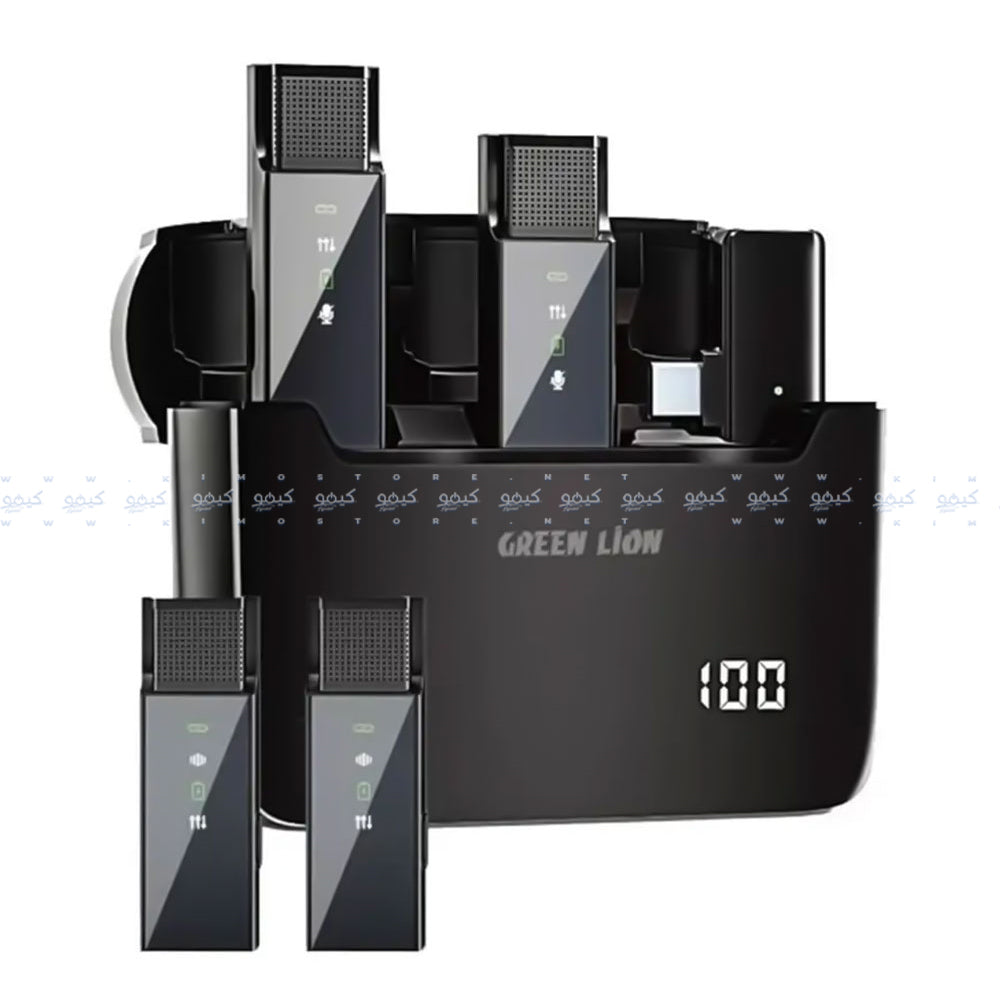 نظام ميكروفون جرين ليون لاسلكي رباعي القناة بمنفذ تايب سي GN4N1MICTCBK 