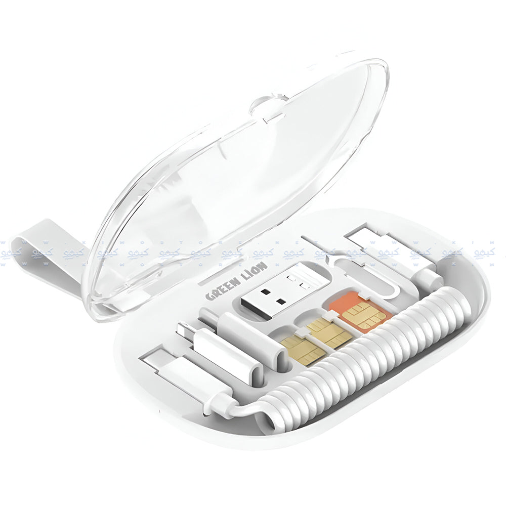 Green Lion GNMLDTCBSETWH 6in1 Multi-Functional Cable Set 65W Fast Charging - White