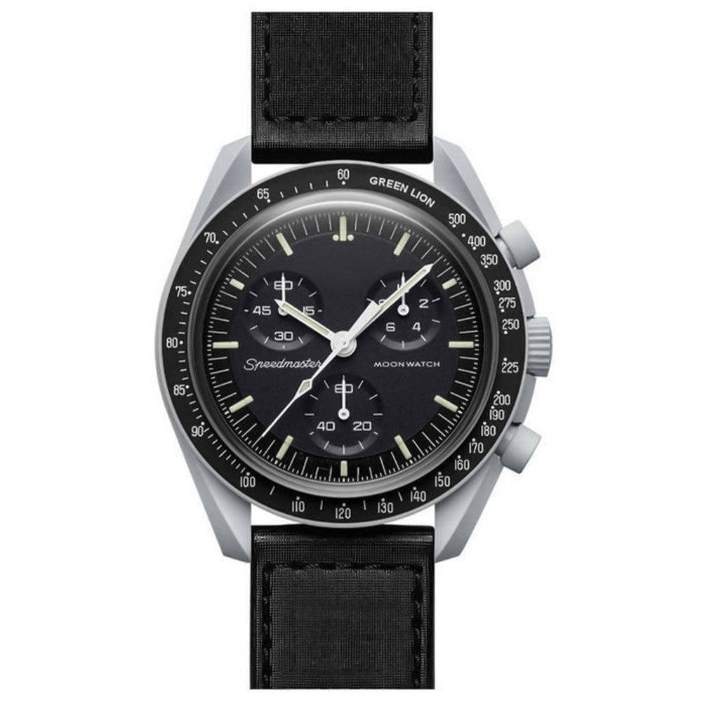 Green Lion Moon Smart Watch Plastic Case With Black Strap