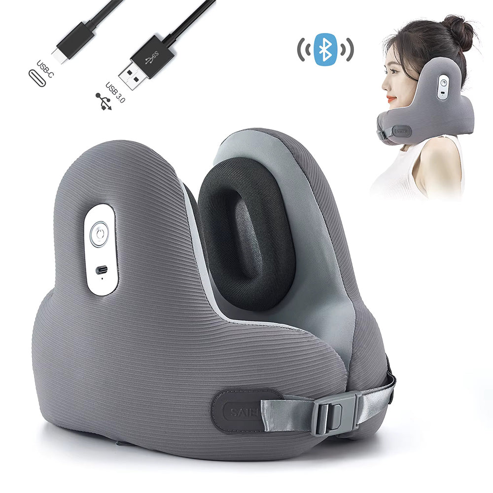 Green Lion Music Travel Neck Pillow GNMUPILLWGY - Gray