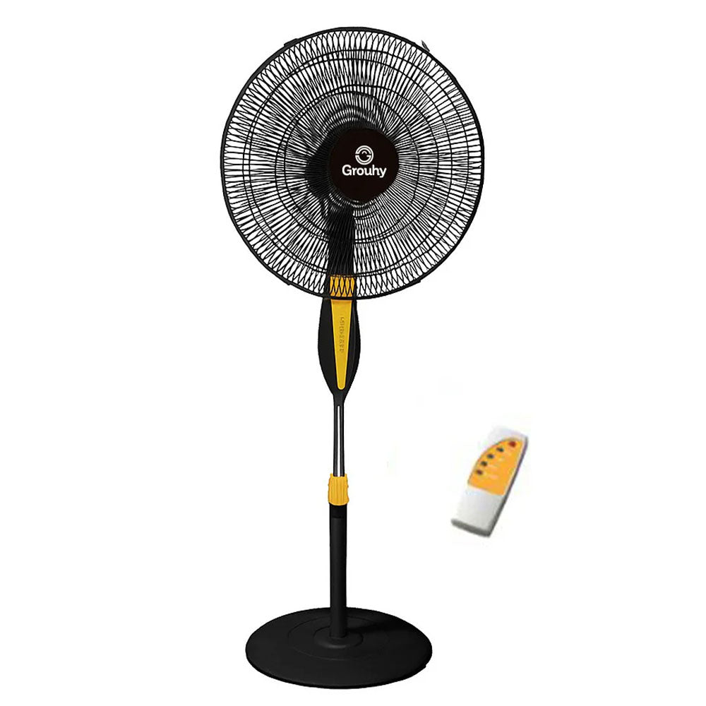 Grouhy Stand Fan With Remote USS-18026-R 18 Inch - Black x Yellow