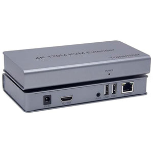 موصل HDMI + USB بطول 120 متر لكابل Lan KVM 4K CAT5/5E/6/6A/7