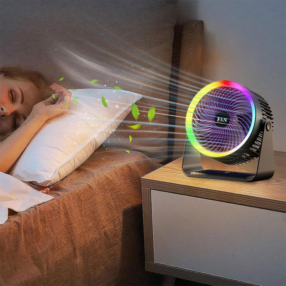 HH-001 Rechargeable Desktop Lighting Mini Fan