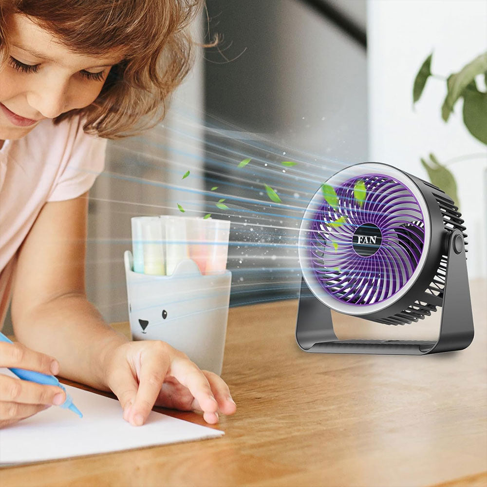 HH-001 Rechargeable Desktop Lighting Mini Fan