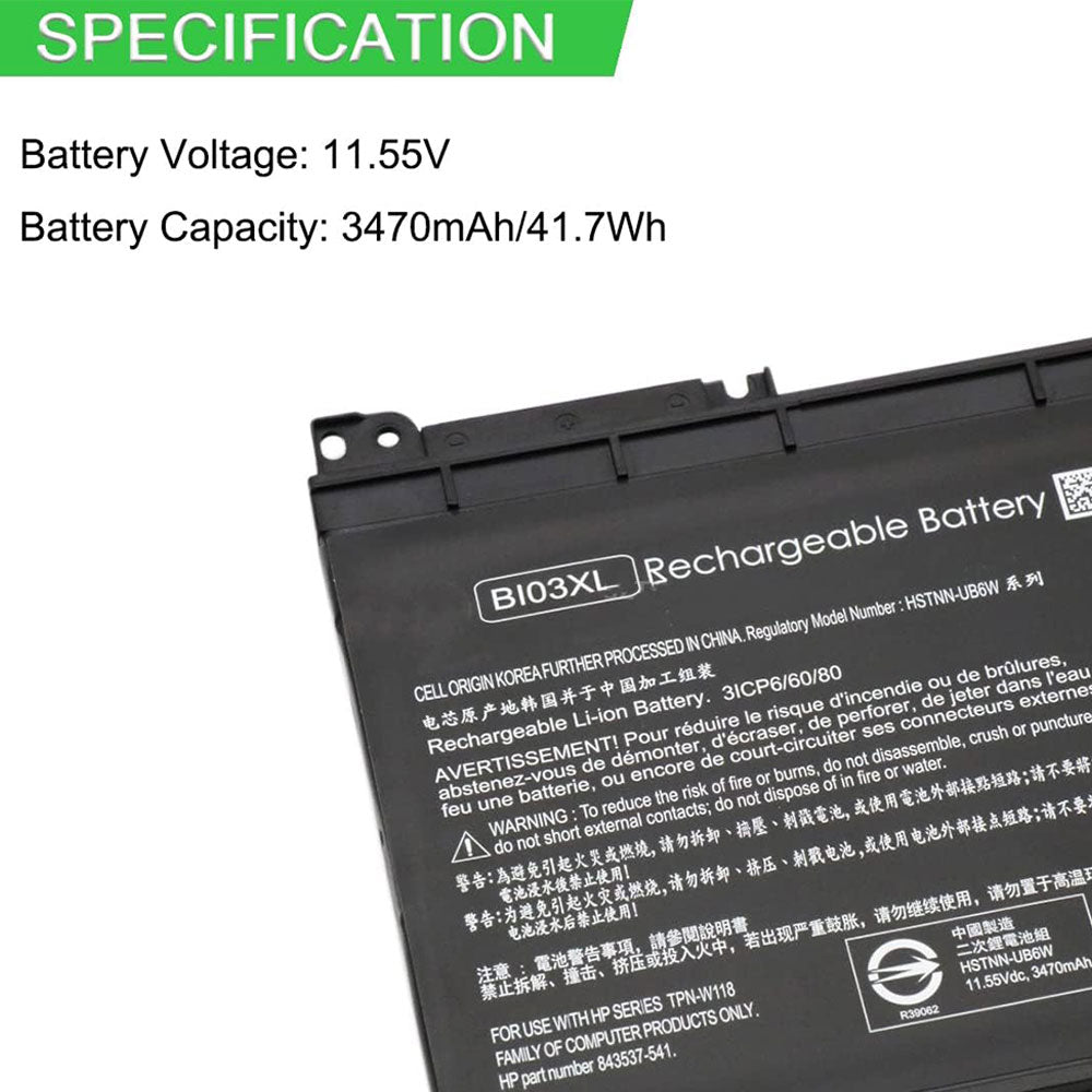 HP 15-CD Laptop Battery TF03XL 