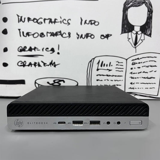 كمبيوتر ديسك توب اتش بي EliteDesk 800 G4 DM 35W (انتل كور i5-8500T - رام 8 جيجابايت DDR4 - انتل UHD جرافيكس) استعمال خارج