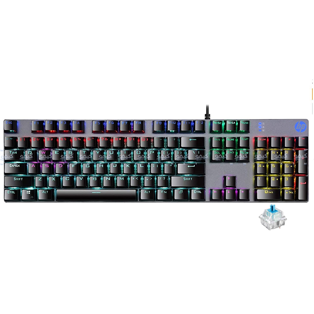 HP GK400F Blue Switch Wired Rainbow Gaming Keyboard English (Copy) - Black