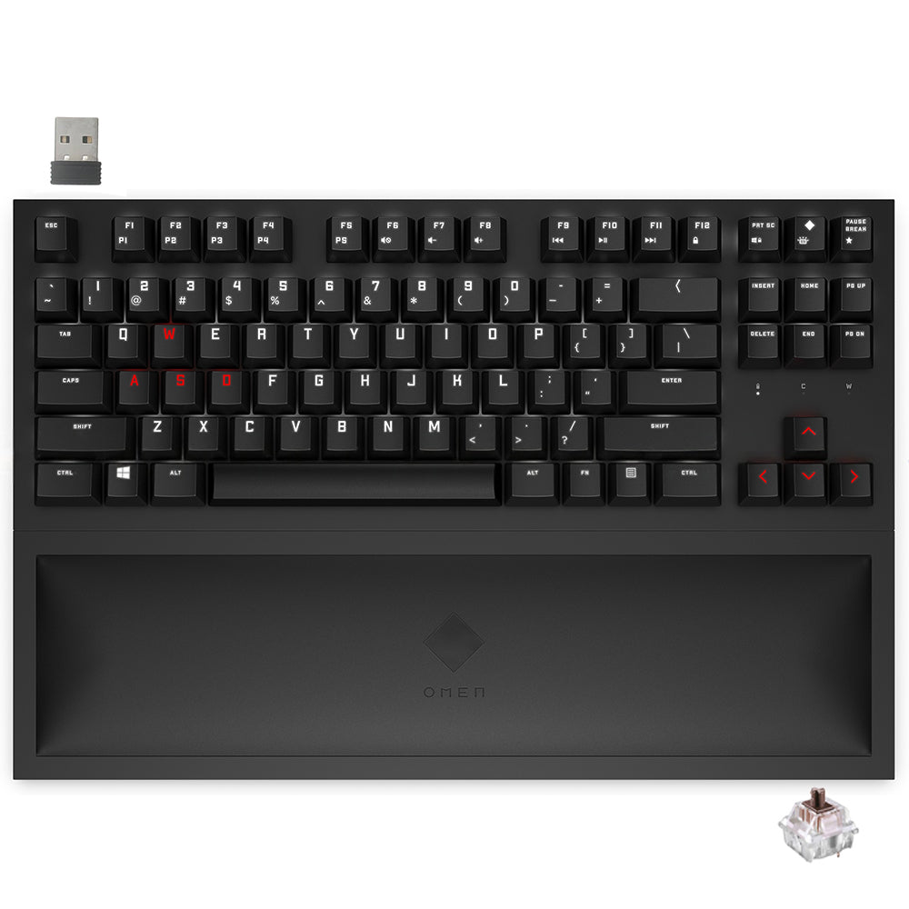 كيبورد اتش بي اومين لاسلكي جيمنج سويتش بني Cherry MX إنجليزي Spacer TKL