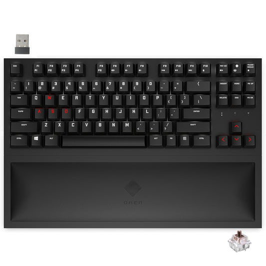 كيبورد اتش بي اومين لاسلكي جيمنج سويتش بني Cherry MX إنجليزي Spacer TKL