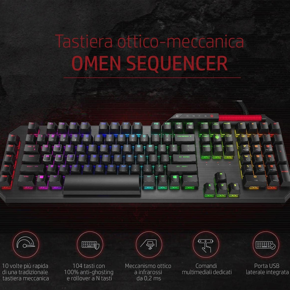 HP Omen Sequencer Blue Switch Wired RGB Gaming Keyboard English & Arabic