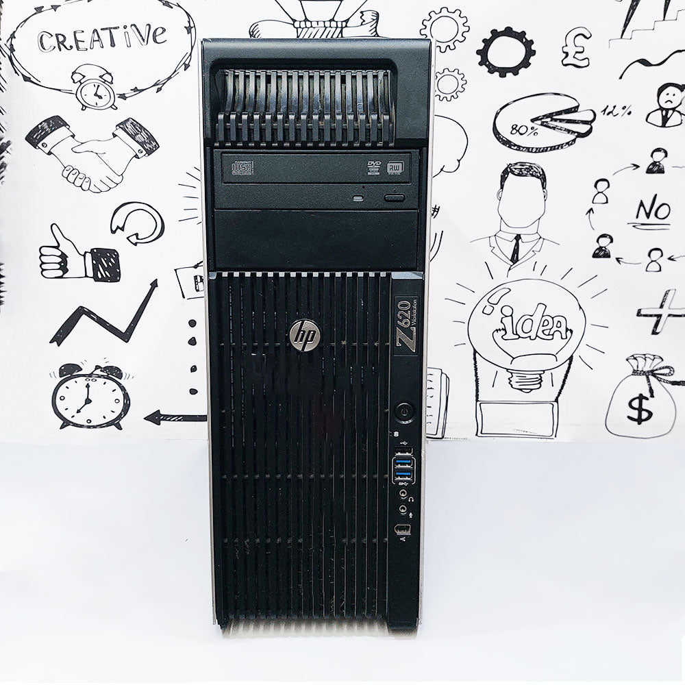 HP Z620 Tower Workstation (Intel Xeon E5-2643 - 8GB DDR3 - No Hard - AMD Radeon HD 5450 1GB - DVD RW) Original Used