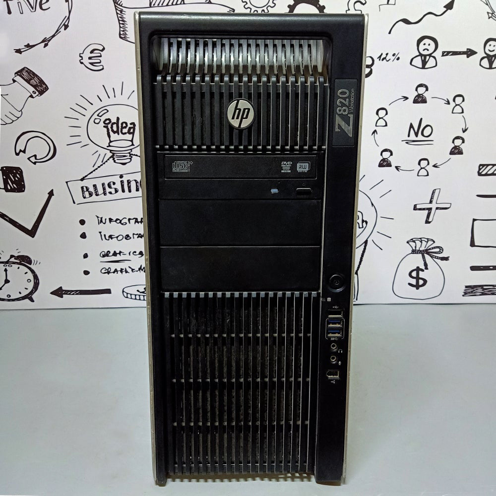 HP Z820 Tower Workstation (2x CPU Intel Xeon E5-2640 - 8GB DDR3 - No Hard - No Graphics Card) Original Used