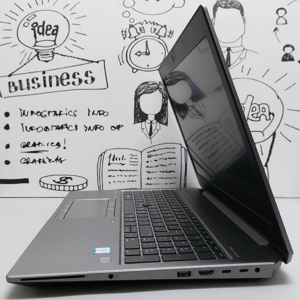 HP ZBook 15 G6 Mobile Workstation Laptop (Intel Core i7-9850H - 32GB DDR4 - M.2 2x256GB - Nvidia Quadro T2000 4GB - 15.6 Inch FHD - Cam) Original Used
