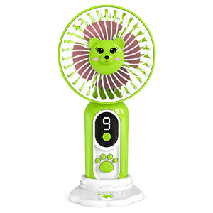 HQ-62A-1 Rechargeable Portable Handheld Mini Fan - Green x White
