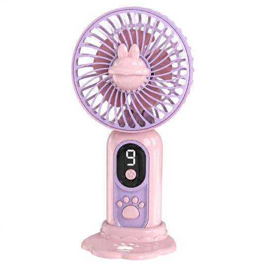 HQ-62A-2 Rechargeable Portable Handheld Mini Fan - Purple x Pink