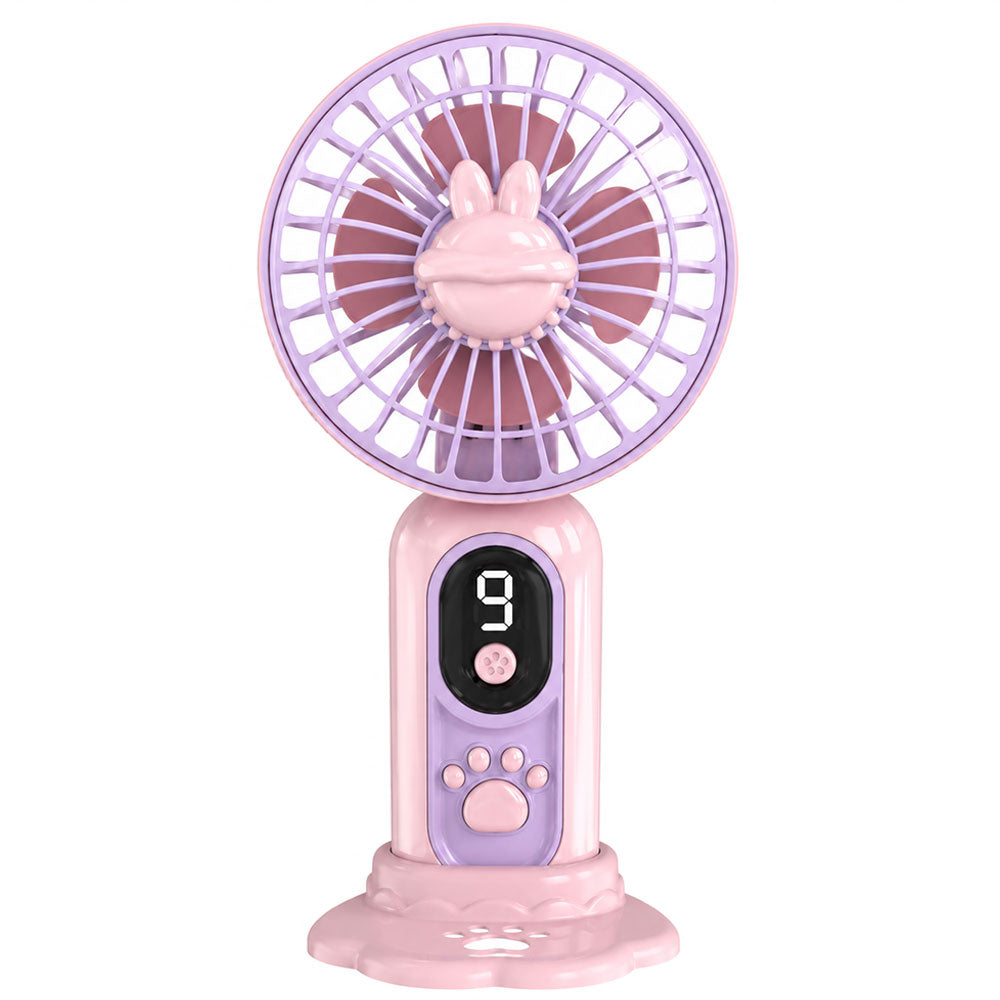 HQ-62A-2 Rechargeable Portable Handheld Mini Fan - Purple x Pink
