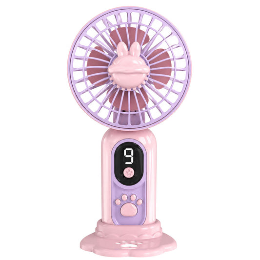 HQ-62A-2 Rechargeable Portable Handheld Mini Fan - Purple x Pink