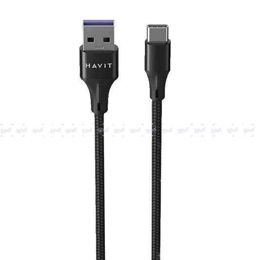 Havit HV-CBX001 VOOC USB To Type-C Cable 5.0A Fast Charging 1m - Black