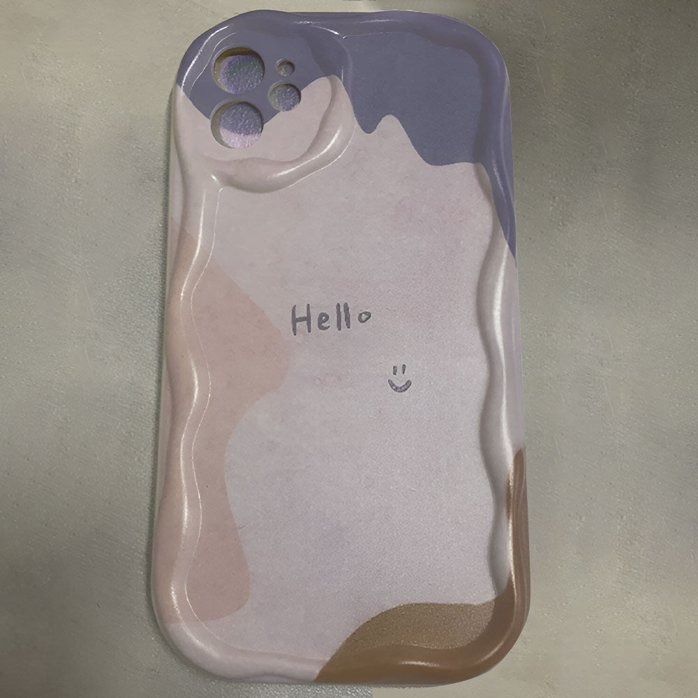 Hello Cream Shell Purple Paint Phone Cover iPhone - 13