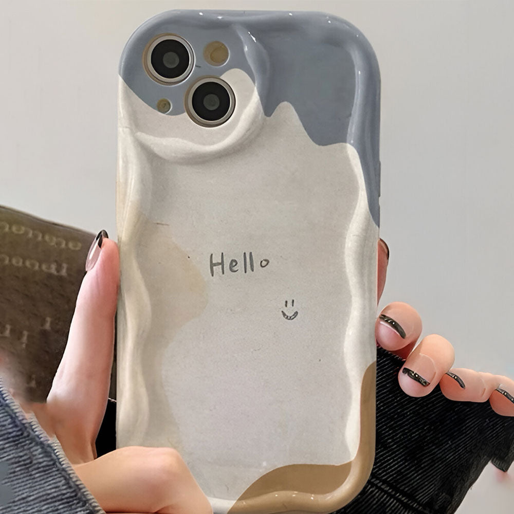Hello Cream Shell Beige Paint Phone Cover iPhone