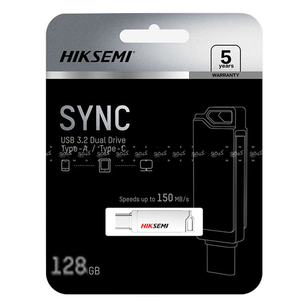 فلاش ميموري هيكسيمي 128 جيجابايت تايب سي & يو اس بي 3.2 Sync Dual Drive