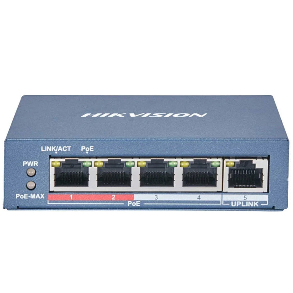 Hikvision DS-3E0105P-E/M Unmanaged Desktop Switch 5 Ports PoE 10/100Mbps