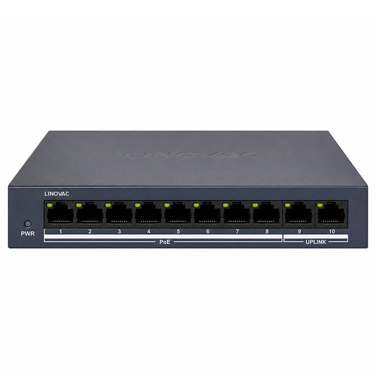 Hikvision DS-3E0110MP-E/M Unmanaged Desktop Switch 8 Ports PoE 10/100Mbps + 2 Ports 10/100Mbps Uplink 60W