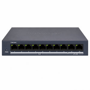 سويتش هيكفيجن 8 منافذ 100/10 ميجابت/ثانية PoE + منفذين (RJ45) 100/10 ميجابايت/ثانية 60 وات Uplink DS-3E0110MP-E/M Unmanaged Desktop