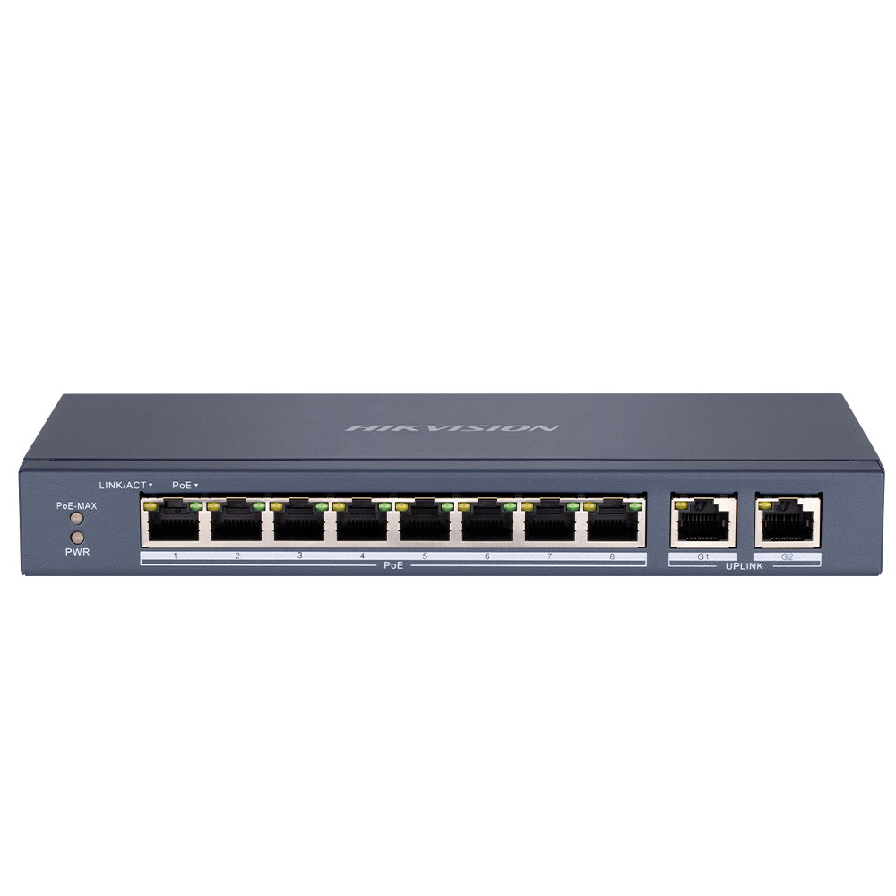 سويتش هيكفيجن 8 منافذ 10/100 ميجابت في الثانية PoE + منفذين (RJ45) 10/100/1000 ميجابايت في الثانية Uplink  DS-3E0310P-E/M Unmanaged Desktop 