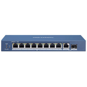 سويتش هيكفيجن 8 منافذ 10/100/1000 ميجابت/ثانية PoE + منفذ (RJ45) 10/100/1000 ميجابايت/ثانية + منفذ 10/100/1000 ميجابت/ثانية SFP فايبر اوبتيكال 58 وات DS-3E0510P-E/M Unmanaged Desktop