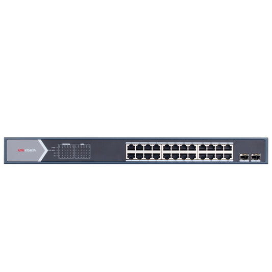 سويتش هيكفيجن 24 منفذ 10/100/1000 ميجابت في الثانية PoE + منفذين (SFP) 10/100/1000 ميجابت في الثانية فايبر اوبتكال 225 وات DS-3E0526P-E/M Unmanaged Rackmount