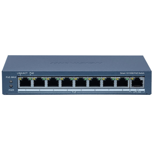 Hikvision DS-3E1309P-EI Smart Managed Desktop Switch 8 Ports PoE 10/100Mbps + 1 Port 10/100/1000Mbps Uplink 110W